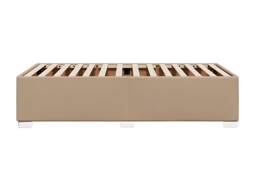 Cappuccino bed frame 100x200 cm Faux leather PVNS75622