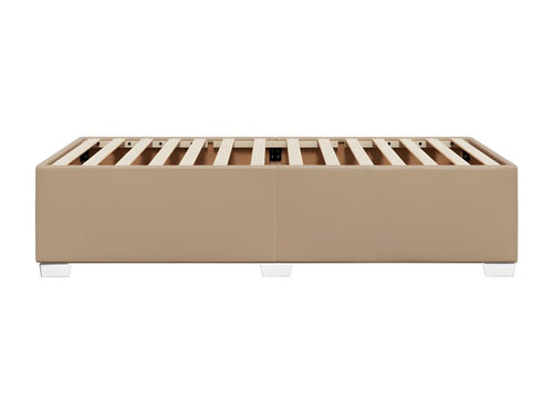 Cappuccino bed frame 100x200 cm Faux leather PVNS75622