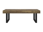 Coffee table, dark brown and black, 120x60x40 cm, MDF and iron, OZKZ00793