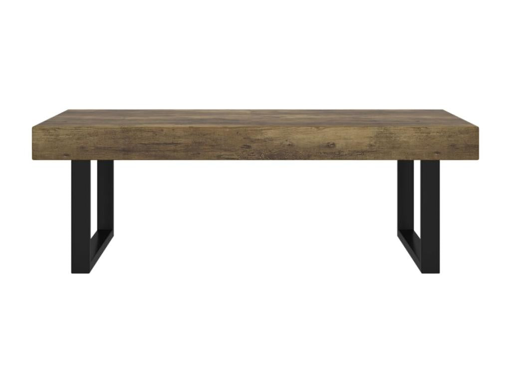 Coffee table, dark brown and black, 120x60x40 cm, MDF and iron, OZKZ00793