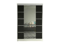 Wardrobe 151 Black - White 200x120x58cm Sliding Wardrobe Doors OKJZ45635