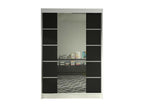 Wardrobe 151 Black - White 200x120x58cm Sliding Wardrobe Doors OKJZ45635