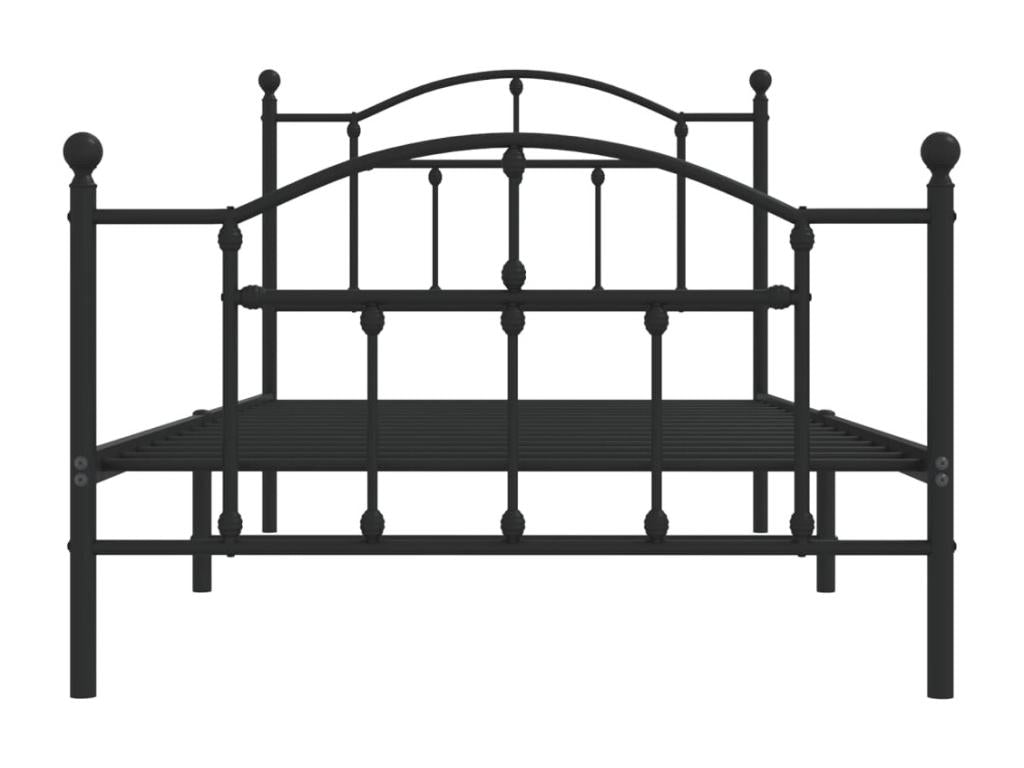 Metal bed frame without mattress with black bed legs 100x190cm BIDA51979