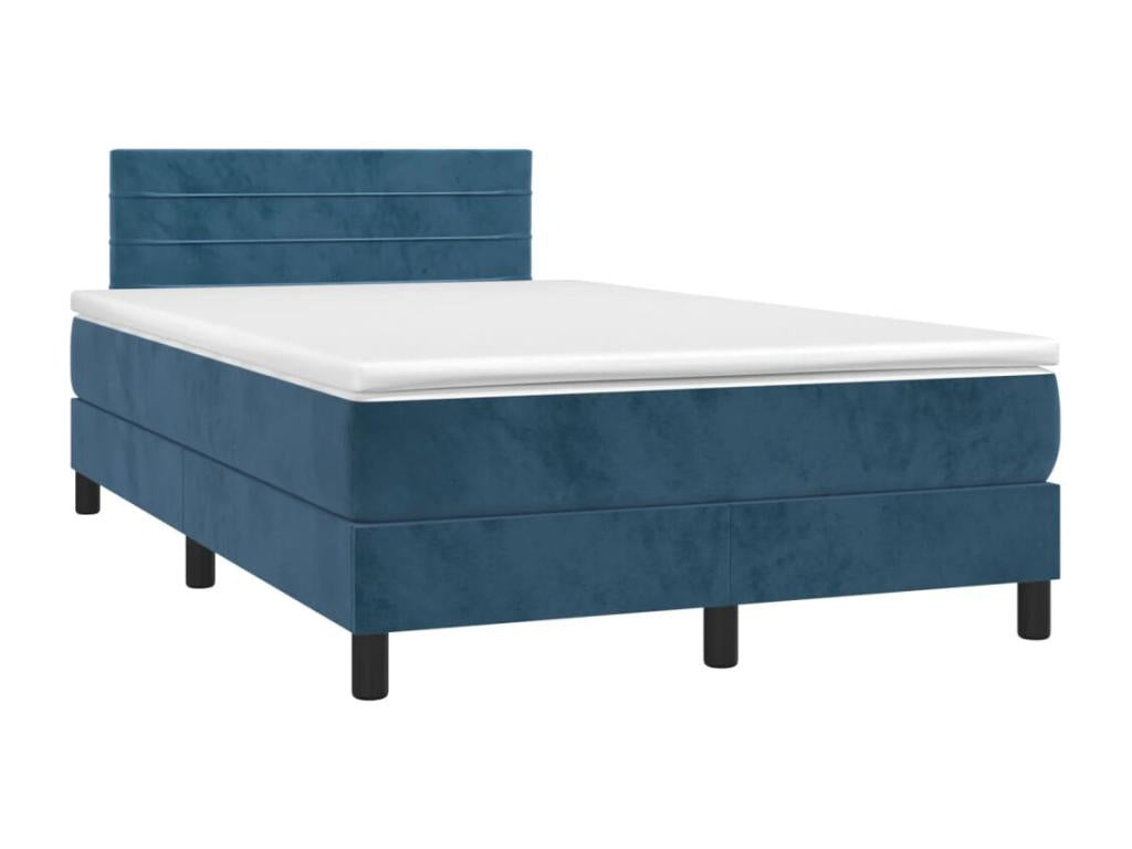 Bed base with mattress and dark blue LED lighting, 120x190 cm, KVPO39787