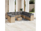 12-piece beige resin wicker garden furniture set with cushions SXWZ47301