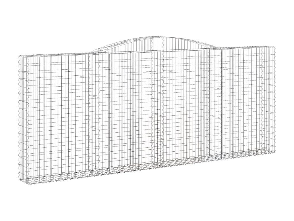5-piece arched gabion baskets, 400x30x160/180 cm, galvanized iron SFFD17096