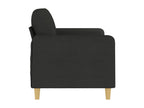 2-seater sofa, black, 140 cm, fabric, MDJE35442