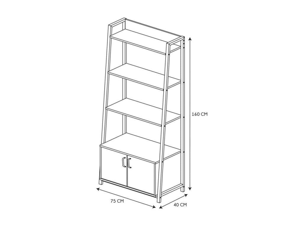 Wood and Metal Bookcase Buffet IXMF13964