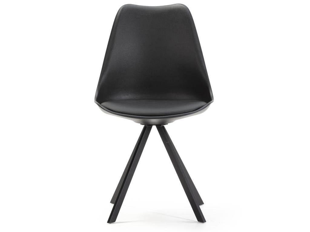 Set of 2 Nordic Style Dining Chairs, Black, 54 cm x 49 cm x 84 cm FJYS95056