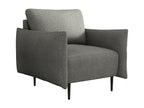 Armchair 225 Grey 85x90x98cm Upholstery Metal Legs GVRV69156