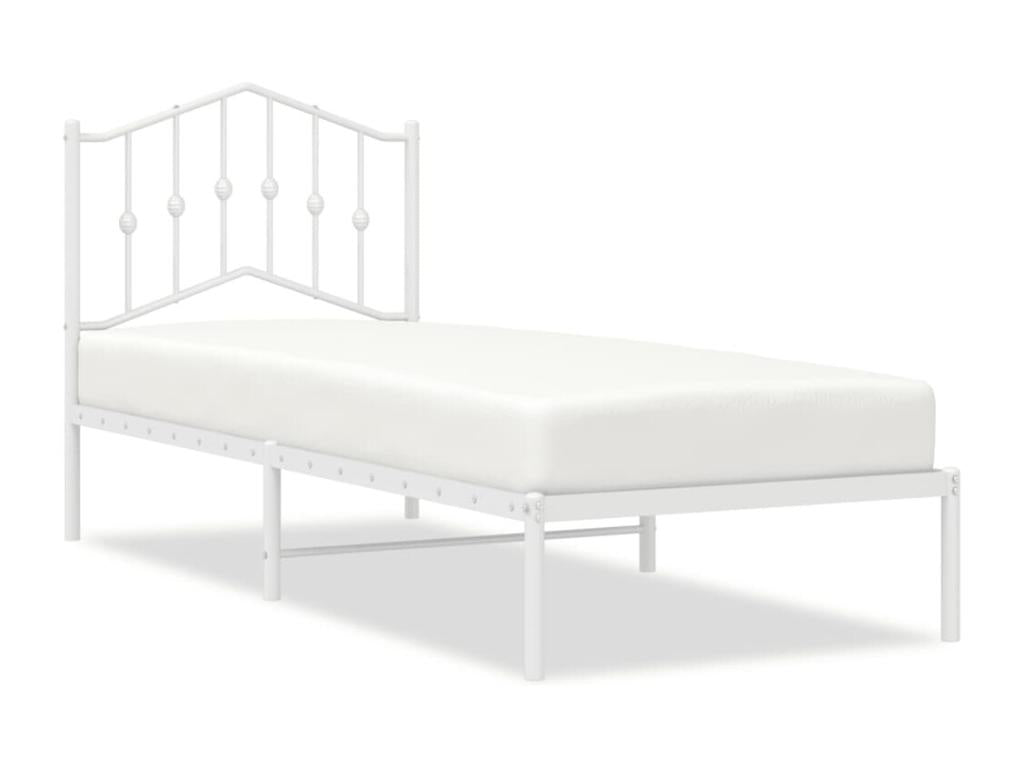 Metal bed frame with white headboard 75x190 cm TSGU67291