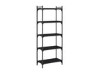 5-tier black bookcase, 60x30x154 cm, engineered wood, LCOX50372