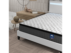 Pocket spring mattress set for bed with headboard, 160x200 cm, 30cm thick, memory foam comfort layer BCDQ61334