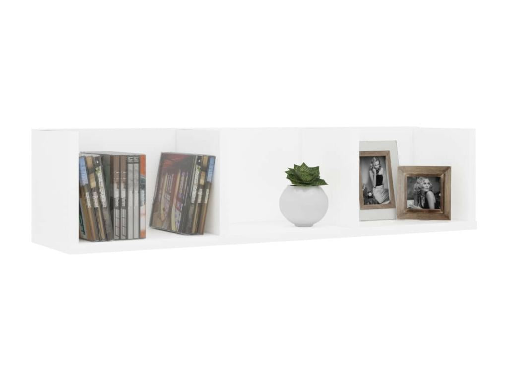 White wall-mounted CD shelf 75x18x18 VWWH35882