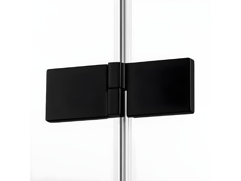Right-hand pivoting shower enclosure 90x80 BLACK, black color, front access WVDR39208
