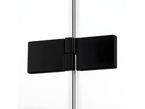 Right-hand pivoting shower enclosure 90x80 BLACK, black color, front access WVDR39208