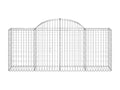 Arched gabion baskets, 14 pieces, 200x50x80/100 cm, galvanized iron THLP12119