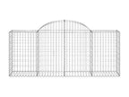 Arched gabion baskets, 14 pieces, 200x50x80/100 cm, galvanized iron THLP12119