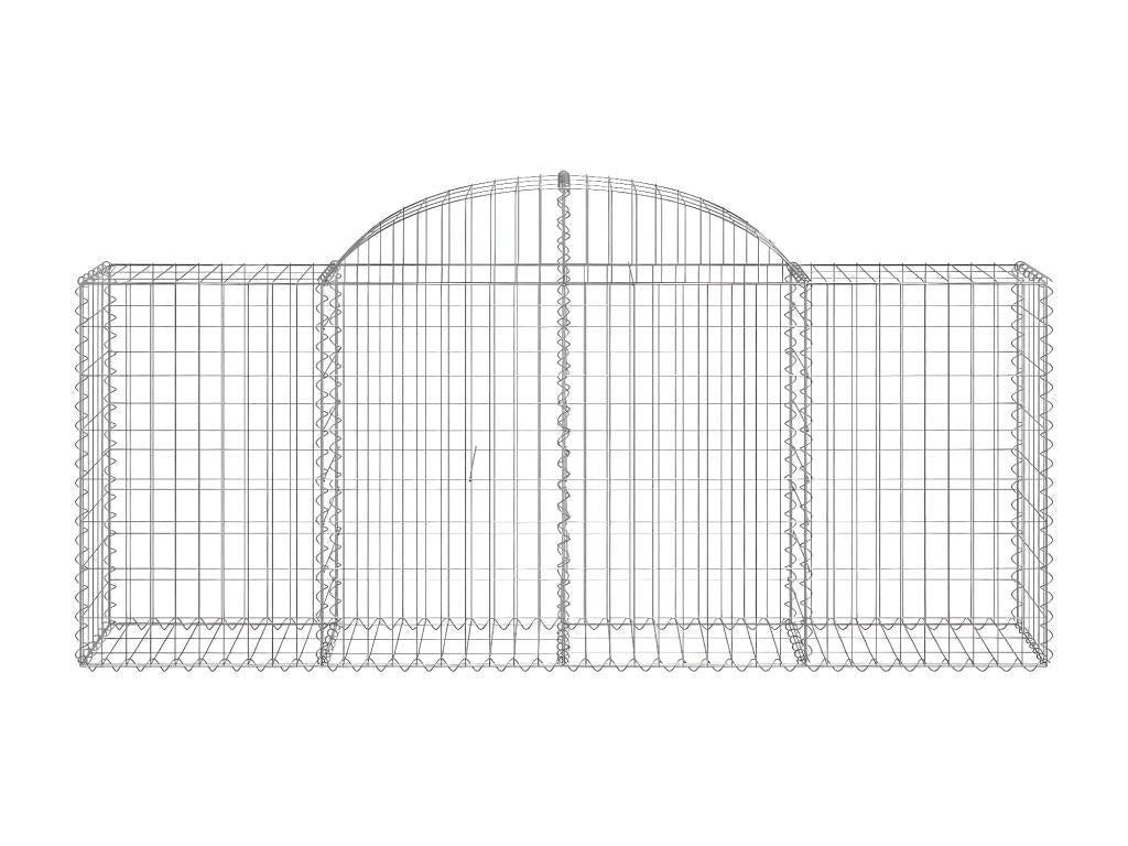 Arched gabion baskets, 14 pieces, 200x50x80/100 cm, galvanized iron THLP12119
