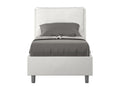 Modern adult bed with faux leather upholstered cushions, Elariva - White - 80x190 BAOP18459