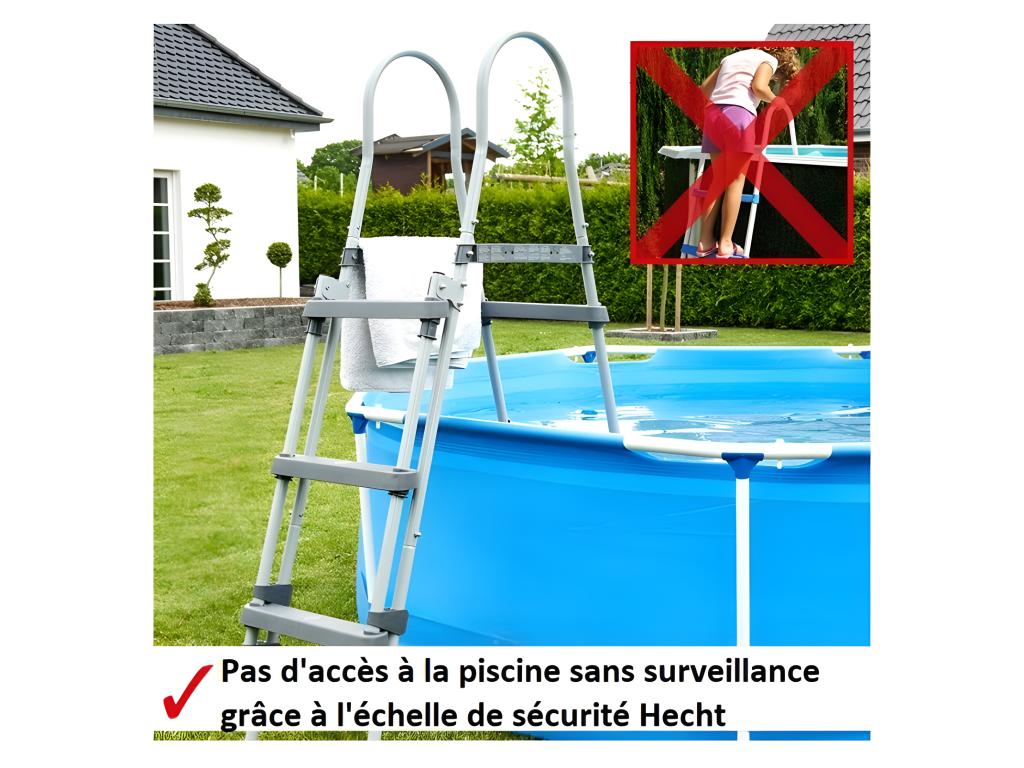 Elariva Garden 00091 Double Pool Ladder 107 cm - Elariva Above Ground Pool Accessory 2x3 Steps FJPQ18134