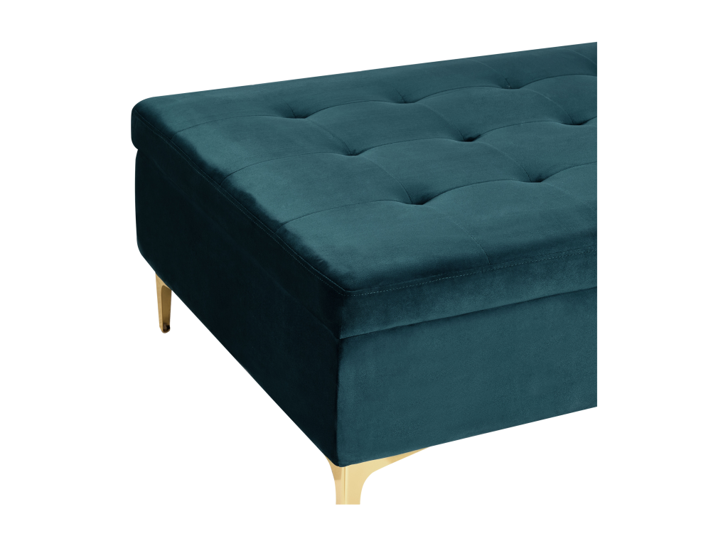 Velvet storage pouf, 158 cm x 78 cm, peacock blue, XQTS82232