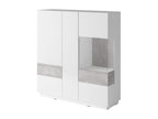 Three-door tall sideboard - White and grey - Designer style DZXF26981