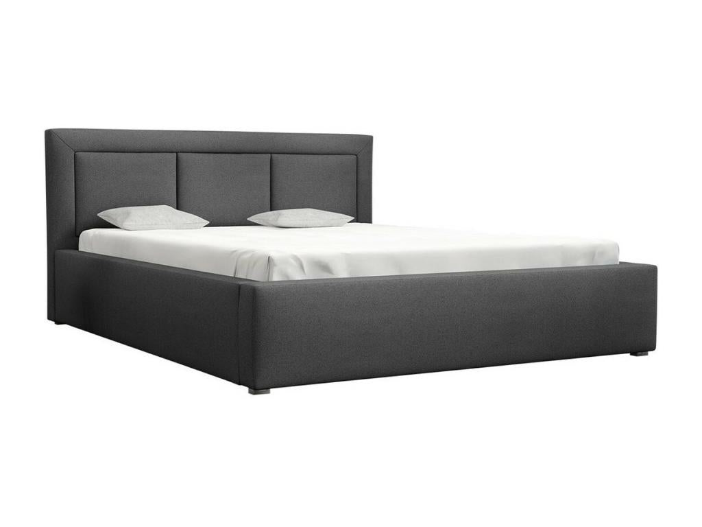 Bed 101 Double Grey 160x200 Upholstered Slatted Base 180x223x93cm RWFJ33362