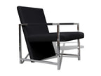 Set of 2 armchairs with black chrome frame and faux leather upholstery SKMK85626