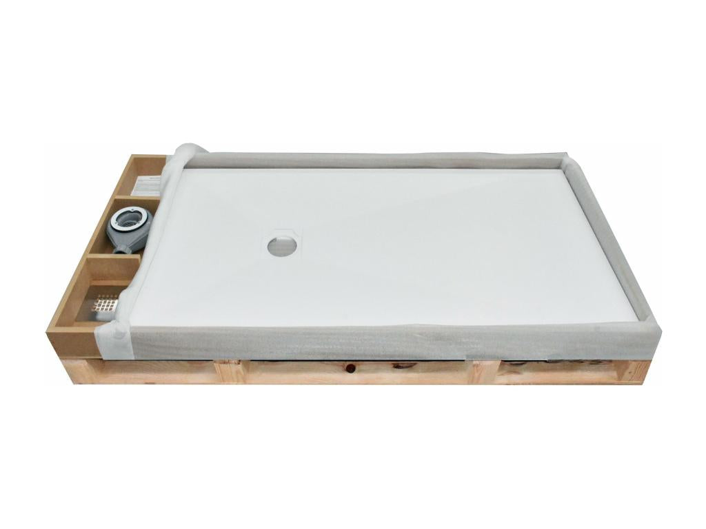 Sand-colored shower tray with smooth finish and colored grate - 190x80 cm MRMF50797