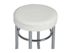 Elariva - Chrome Steel and White Faux Leather Stool URGU88804