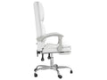 White Faux Leather Reclining Office Massage Chair TFCK26517