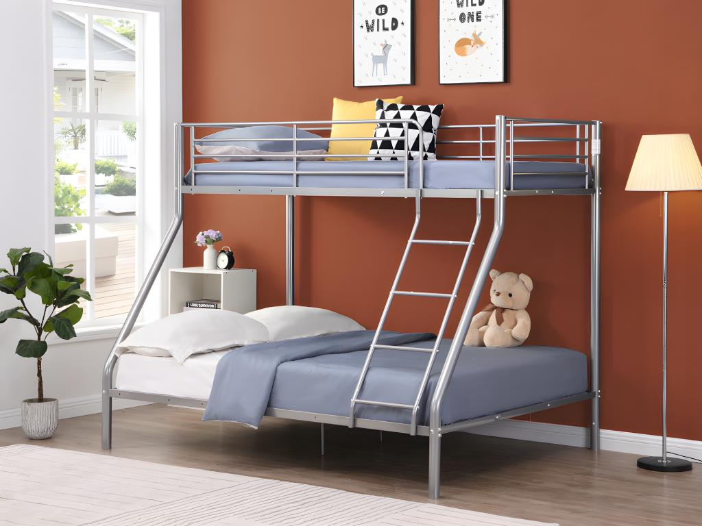 Bunk beds IV - 90 and 140x190 cm - Steel - Silver MAXY41422