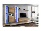 SWITCH XVI wall-mounted living room furniture set in oak and glossy white. RKET90804