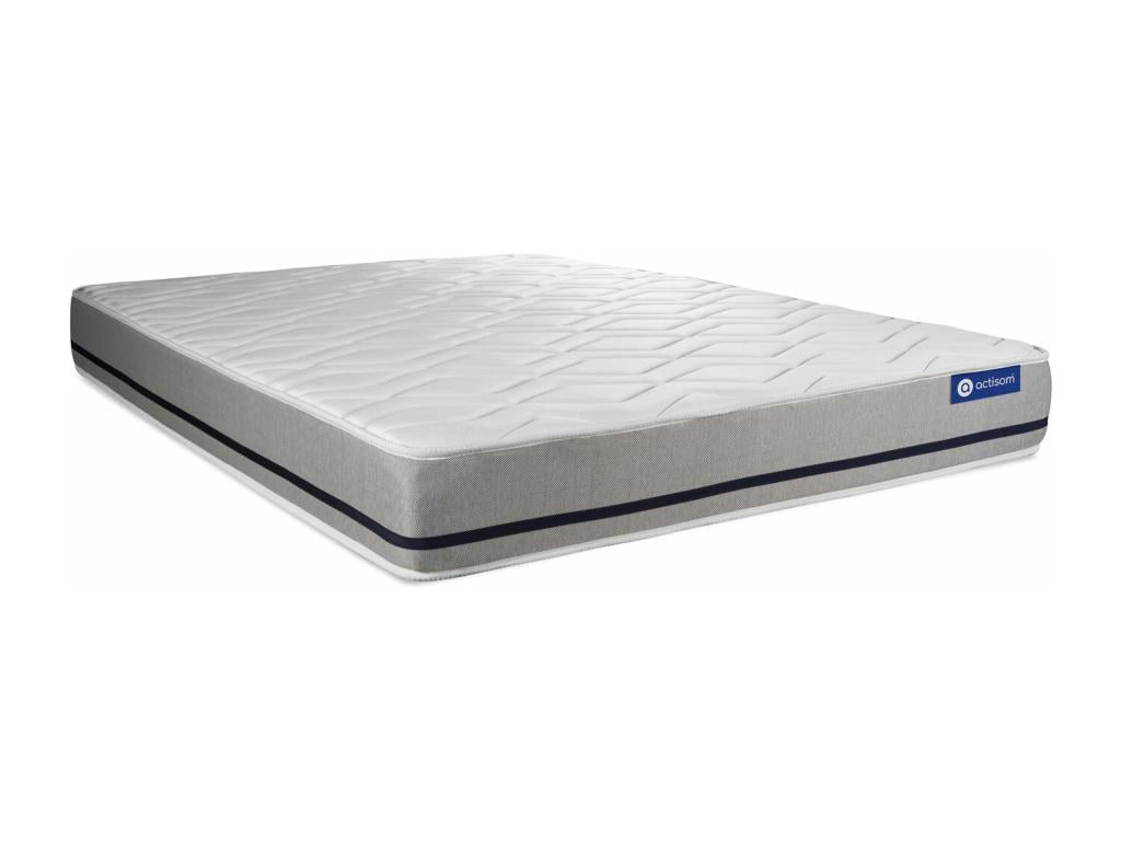160x200 SOFT mattress set with 3 comfort zones and grey slatted base RDBH40173