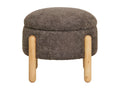 Elariva - Round fabric pouf 45cm - Brown QJDF23601