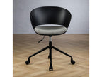 Modern style height-adjustable swivel office chair with fabric seat cushion on black UUCR60785